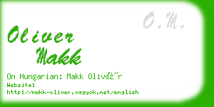 oliver makk business card